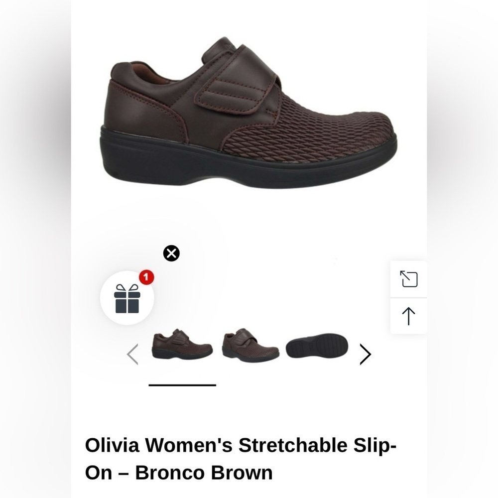 Propet Olivia Women’s Leather Orthotic Stretchable Slip-On Loafer Brown Size 9W